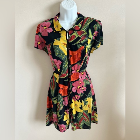 Urban Outfitters Cali Button-Down Mini Dress Size L - Picture 3 of 10